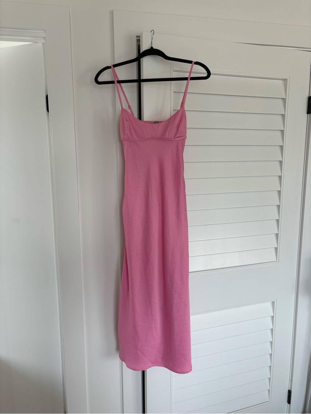 Only Pink Midi Slip Dress with Spaghetti Straps